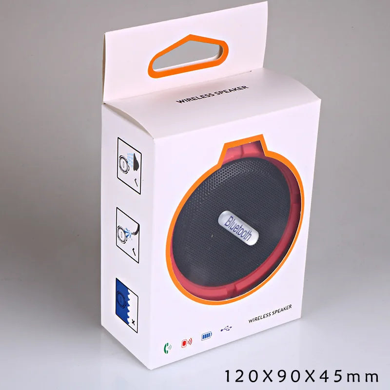 Altavoz Bluetooth inalámbrico impermeable con ventosa para deportes al aire libre, mini subwoofer para ducha, coche, teléfono inteligente, micrófono TF C6