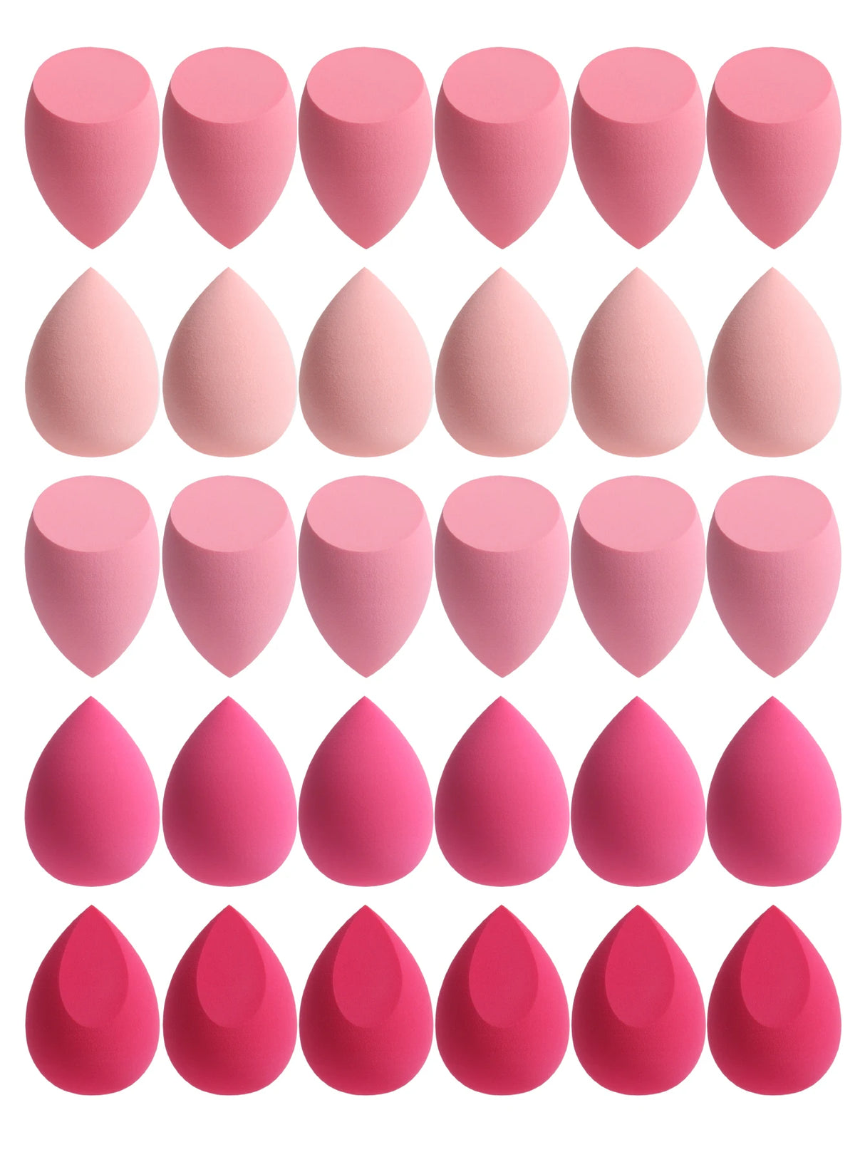 30 Beauty Eggs (Esponjas de Maquillaje) Esponja de Belleza Mixta para Base de Maquillaje, Líquida, en Crema y en Polvo Sin Impurezas, Multicolor C