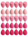 30 Beauty Eggs (Esponjas de Maquillaje) Esponja de Belleza Mixta para Base de Maquillaje, Líquida, en Crema y en Polvo Sin Impurezas, Multicolor C