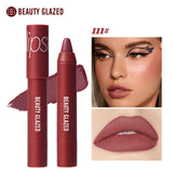 12-Color Matte Waterproof Lipstick Pen - Long-Lasting, Vibrant Berry Tone, Plant-Based Squalane, Smooth Application for All Skin