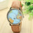 Cool Mini World Fashion Quartz Watch Men Unisex Map Airplane Travel Around The World Women Leather Dress Wrist Watches - Lootquake