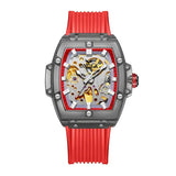 Luxury men's watch onola plastic transparent hollow full automatic mechanical watches men waterproof clock - Lootquake