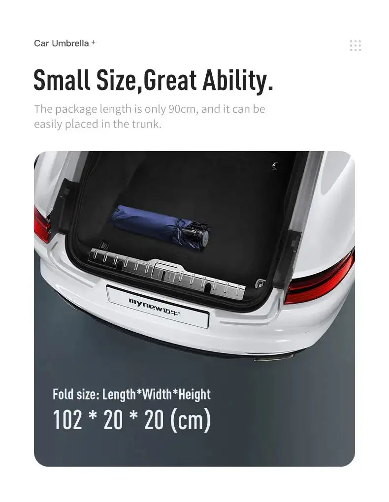 Car Umbrella Semi-Automatic Awning Tent Auto Smart Insulated Cover Outdoor Waterproof Folded Portable Canopy Cover Sun Shade - Lootquake