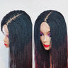 26" Micro Twist Braided Wig | Lace Front Glueless Wig for Black Women | Kanekalon Hair