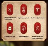 Altavoz Bluetooth retro de madera portátil, minialtavoz inalámbrico para exteriores con sistema de sonido, radio TF FM, música, MP3 y subwoofer.