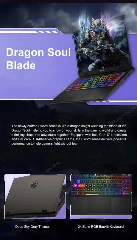 2024 MSI Sword 17 HX Laptop 17 Inch 2.5K QHD 240Hz IPS Screen Netbook i7-14700HX 16GB 1TB SSD RTX4060 Gaming Notebook Computer - Lootquake