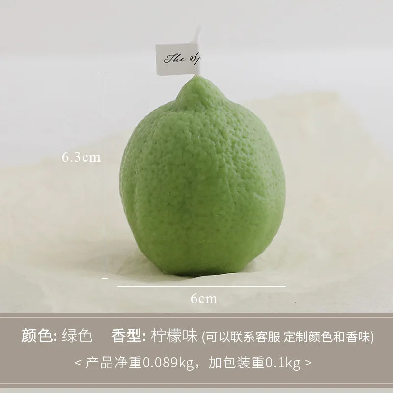 Bougie parfumée décorative au citron, cadeau d'anniversaire parfumé DIY, bougie imitation fruit