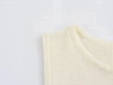 TRAFZA Women Elegant Solid Sleeveless Knitted Long Dress Fashion Single Breasted O Neck Dresses Female Chic Slim Midi Tank Dress - Lootquake