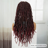 24" Knotless Box Locs Braided Wig | Full Lace Frontal Dreadlock Style
