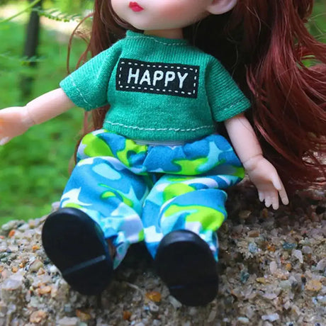 Dolls Clothes Suit For 16cm Doll Dress Up Accessories Sleeveless Top Casual Pants Denim Grid Dress Skirt Daily Wear Accessories - Lootquake