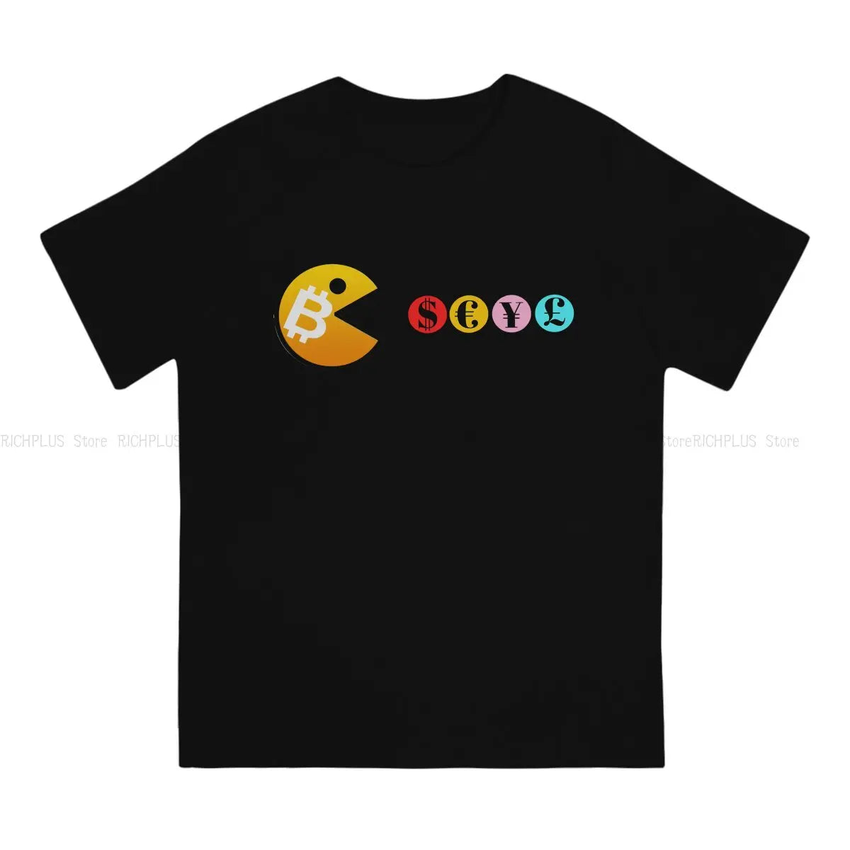 Cryptocurrency Newest TShirt for Men Bitcoin VS Fiat Round Collar Polyester T Shirt Hip Hop Birthday Gifts OutdoorWear - Lootquake