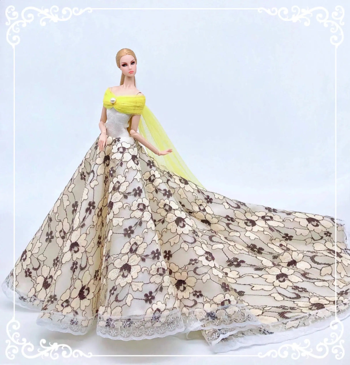 Vestido de novia elegante para muñeca Barbie, ropa de princesa para BJD 1/6, vestido largo, accesorios.