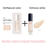 Liquid foundation naturally covers flaws without sticking powder, plain face cream, transparent foundation, conceals blemishes