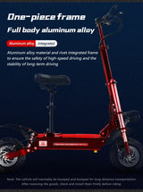6000W Powerful Electric Scooter 60V 38Ah Max Speed 85km/h 100kmRange 11'' Tires Dual Shock Absorbing Folding EScooter for Adults