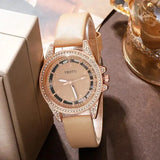 Women's Fashion Quartz Watch Luxury Khaki Leather Band Analog WristWatch Ladies Watch Women Dress Bracelet Set Reloj Mujer Clock - Lootquake