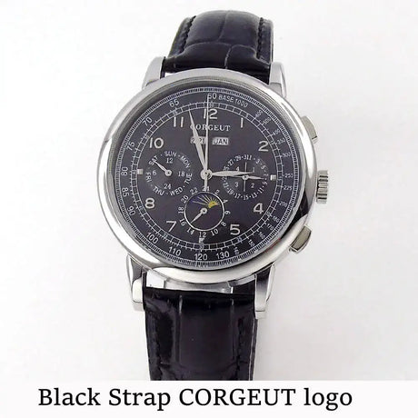 Corgeut Multi Functional Watch Automatic Mechanical Watch for Men 42mm Day Date Month Year Day/Night ST1655 Movt Polished Case - Lootquake