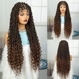 32" Water Wave Dreadlocks & Knotless Braids Wig | Lace Front | Baby Hair