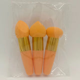 Lot de 3 pinceaux de maquillage pour femme, houppette à tête de champignon, pour fond de teint, correcteur, estompeur, avec manche lisse, outils de beauté