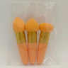 Lot de 3 pinceaux de maquillage pour femme, houppette à tête de champignon, pour fond de teint, correcteur, estompeur, avec manche lisse, outils de beauté