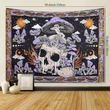 1pc Skeleton mushroom pattern tapestry, moon sun mandala tapestry, room decoration wall hanging