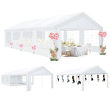 10 x 30 Canopy Tent Heavy Duty, 10x30 Party Tent with Removable Sidewalls & 4 Built-in Sandbags, Wedding Tent UV 50+，Waterproof - Lootquake