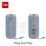 Enceinte Bluetooth TG117, enceinte portable sans fil, caisson de basses stéréo étanche pour l'extérieur, compatible avec radio TF