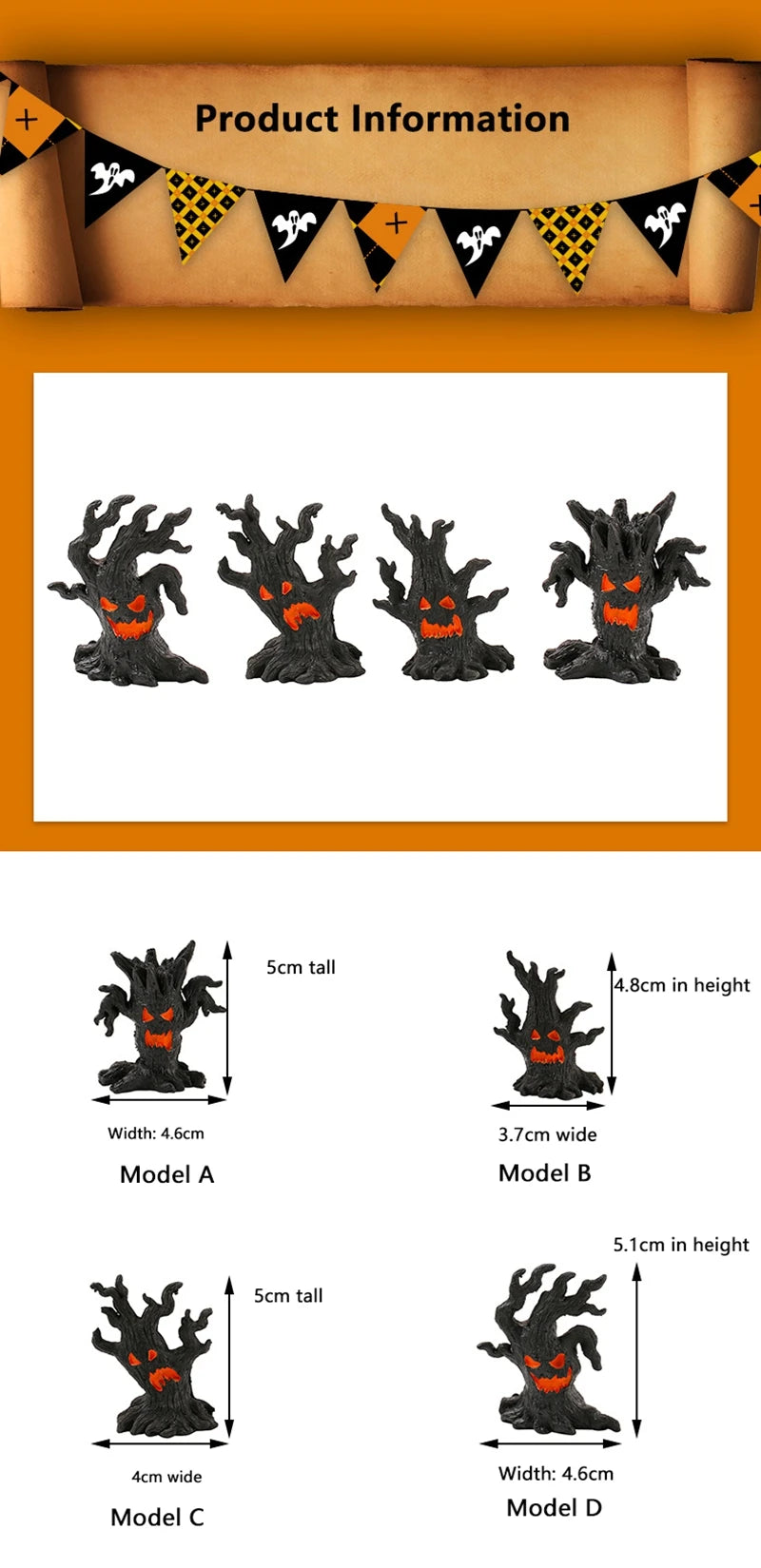 Halloween Micro Landscape Scene Decoration Accessories Tree Demon Ghost Pumpkin Skull Party Supplies Home Party Ornament Terror