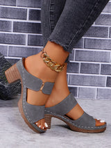 Women Summer Lightweight Hollow Sandals High Heels New Dress Chunky Open Toe Slippers Female 2024 Casual Slingback Slides Shoes - Lootquake