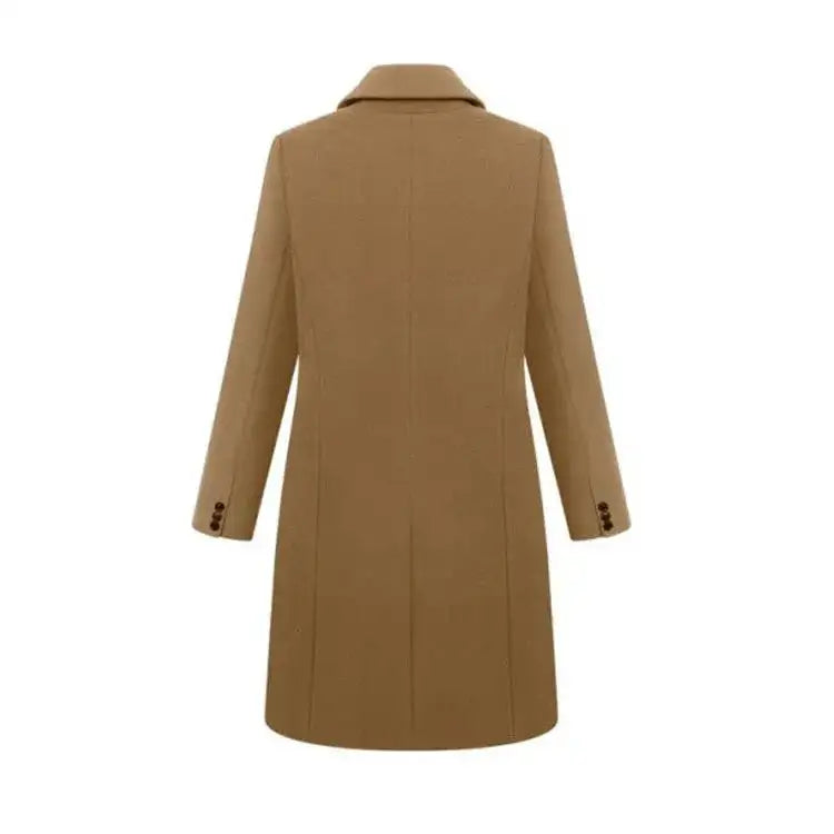 Autumn Winter Women's Woolen Jacket Long Windbreaker Double Breasted Slim Fit Coat - Lootquake