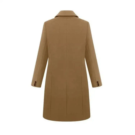 Autumn Winter Women's Woolen Jacket Long Windbreaker Double Breasted Slim Fit Coat - Lootquake