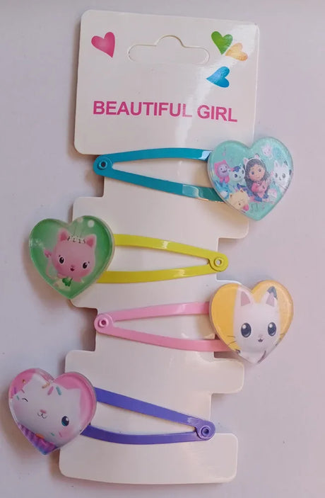 Four Types of Hair Clips Gabby Dollhouses Girl Cute Hairpin Funny Anime Cartoon Kawaii Hair Accessories Children's Birthday Gift - Lootquake