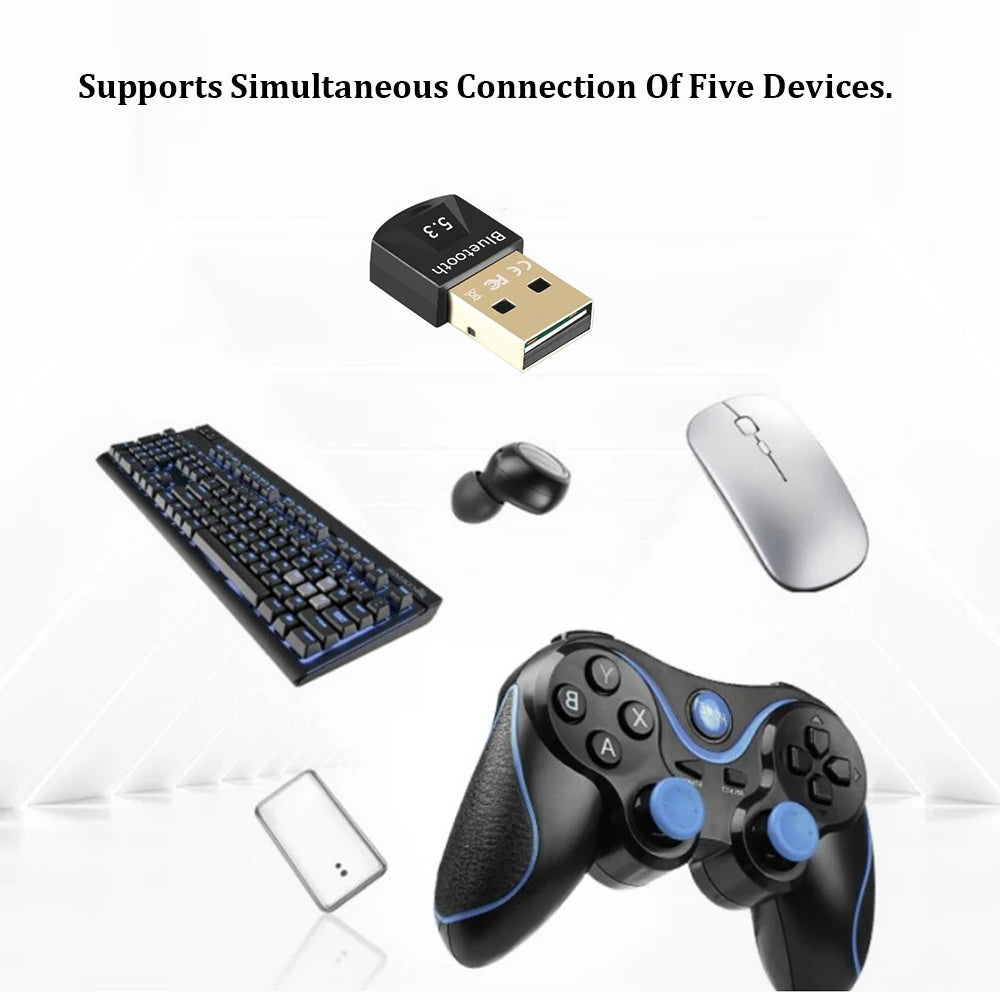 Adaptateur Bluetooth pour PC, clé USB Bluetooth 5.3, récepteur Bluetooth 5.0 pour haut-parleur, souris, clavier, musique, émetteur audio