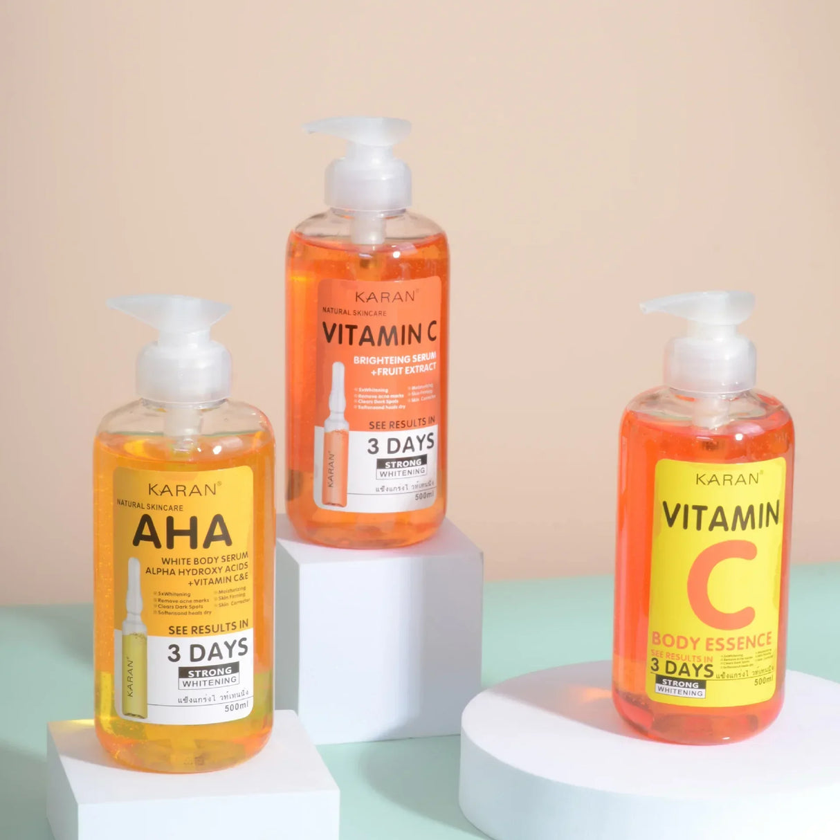 Suero facial con vitamina C y vitamina E de 500 ml, esencia corporal iluminadora, reparadora y antiedad con ácidos frutales VC, esencia de alfahidroxiácidos (AHA)