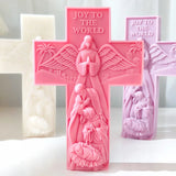 Cross Angel Virgin Mary Jesus Candle Silicone Mold Handmade Greek Mythology Sculpture Plaster Candle Soy Wax Mould Home Decor