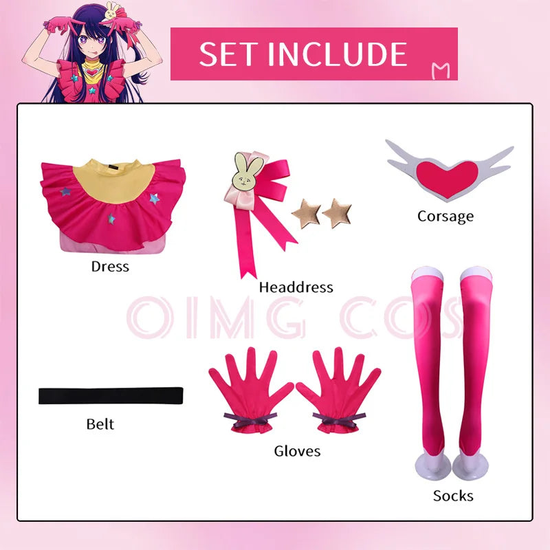 Hoshino Ai Cosplay Costume Costume OSHI NO KO Carnival Uniform  Halloween Costumes Anime for Adult Women Kids Girl