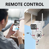 Caméra de surveillance extérieure étanche 4MP, double objectif, double écran, suivi automatique, vidéo IP, Wifi, PTZ, CCTV, audio bidirectionnel, ICSEE