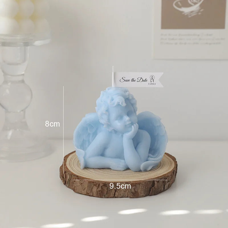 Vela perfumada con forma de ángel para decoración de habitación, estilo nórdico, que alivia la fatiga y crea un ambiente festivo para bodas y cumpleaños.