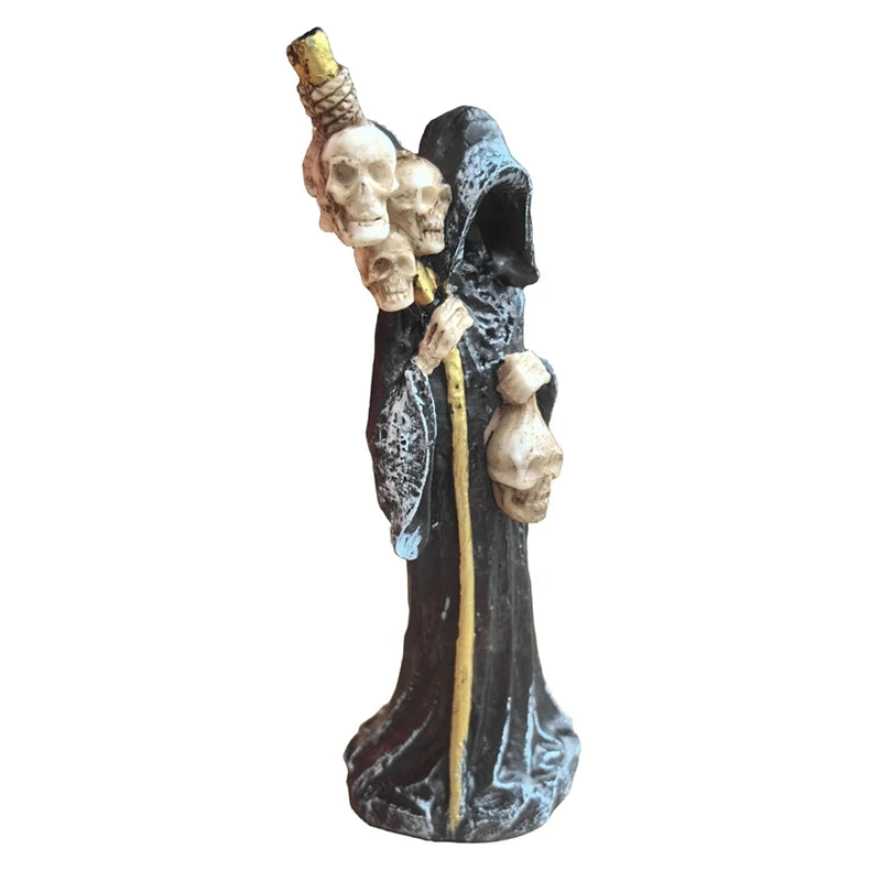 Statue de la Sainte Mort debout, figurine décorative de la Mort, Faucheuse tenant un crâne, statue d'autel pour Halloween