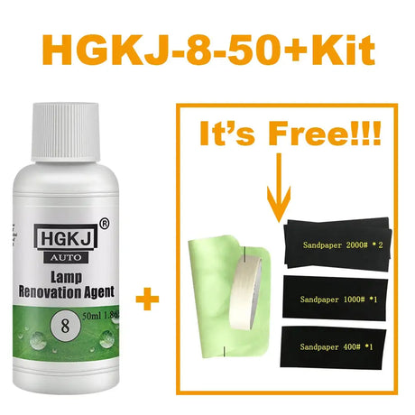 HGKJ 8 Lamp Renovation Agent Auto Headlight Headlamp Polish Restoration Kit Long Lasting Protection Oxidation Liquid for Car - Lootquake