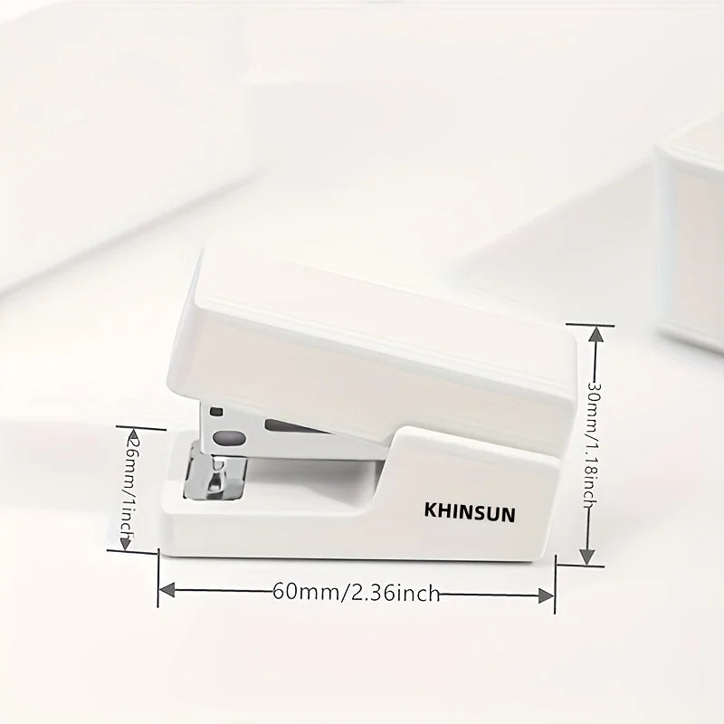 KHINSUN Mini Stapler Set Portable Color Paper Binding Machine Use 24/6 26/6 Staples Fashion Stationery Office Supplies