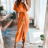 Formal Dresses For Wedding Guest Short Sleeve Long Dress Temperament Commuting High Waist Button Dress vestidos de graduación - Lootquake