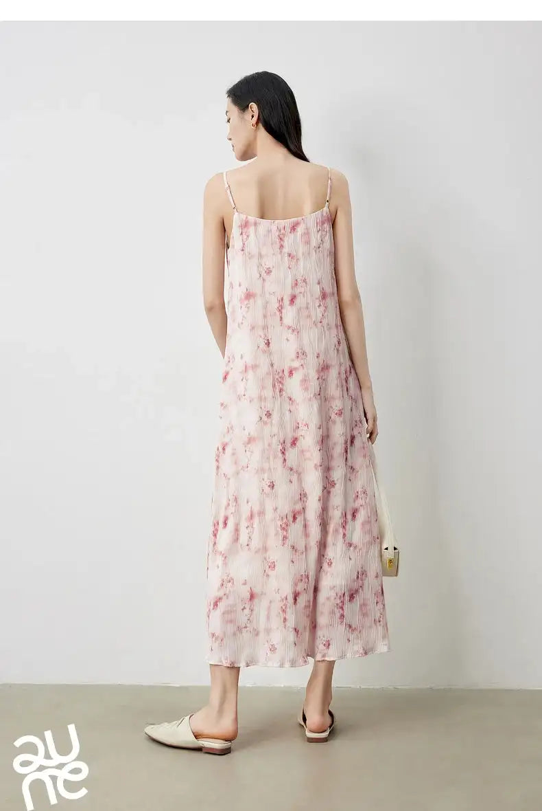 TOYOUTH Women Suspenders Dress 2024 Summer New Bohemian Oil Painting Printed Holiday Beach Sexy Straight Long Dress - Lootquake