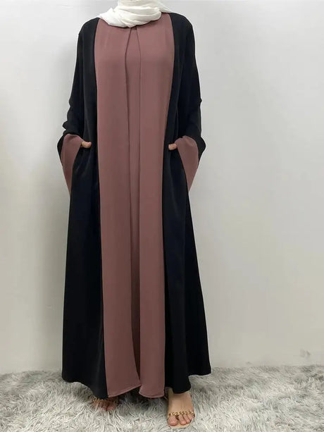 Eid Muslim Party Dress for Women Ramadan Abaya Fake 2 Piece Long Dress Morocco Vestidos Largos Dubai Turkey Robe Jalabiya 2024 - Lootquake