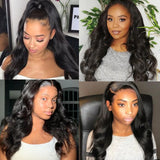Body Wave T-Part Lace Wig | Transparent Lace Front Malaysian Human Hair