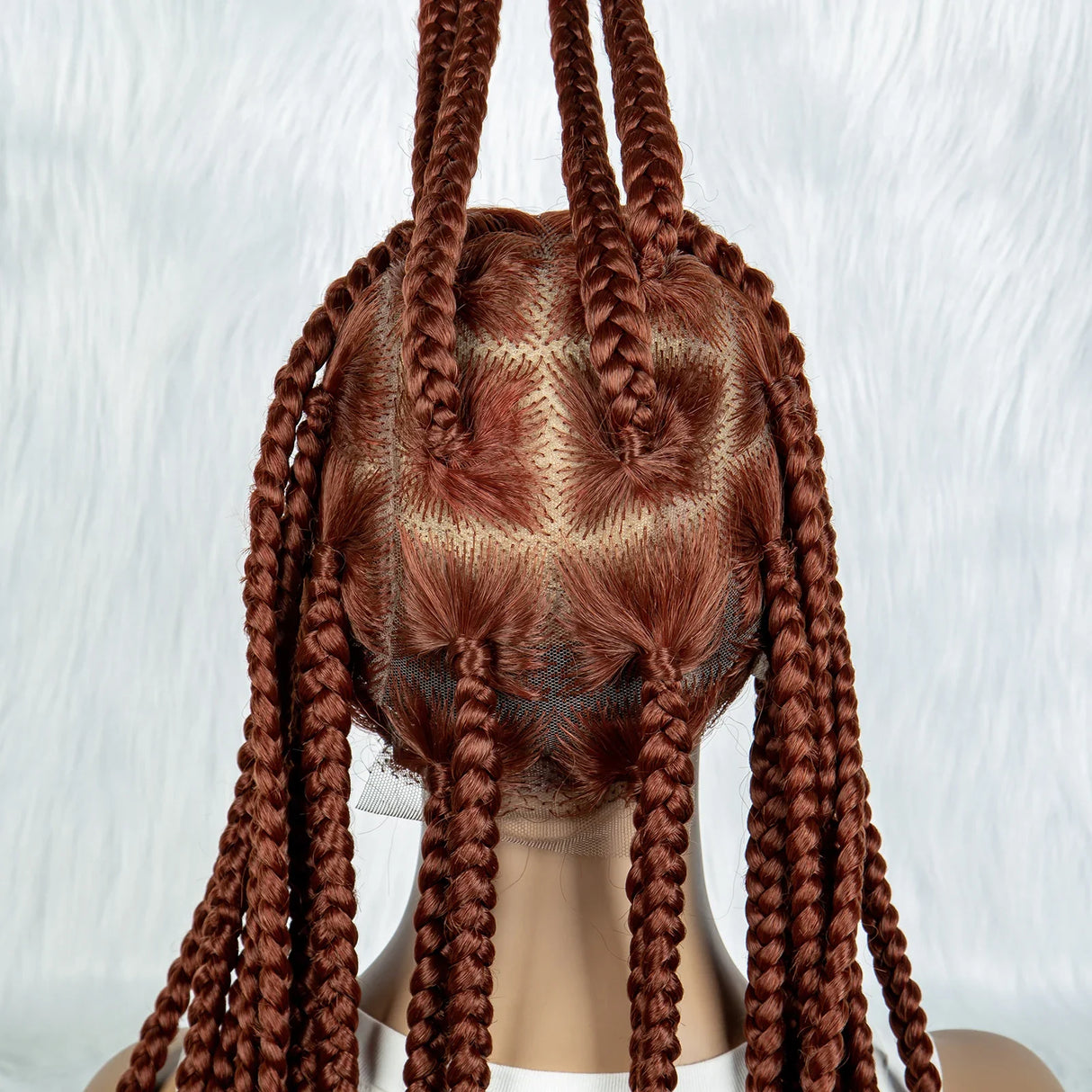 36" Ginger Cornrow & Jumbo Box Braids Wig | Full Lace | #350 Color | Knotless | KIMA Wigs