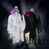 Spooky Hanging Ghost Decor Spooky Halloween Hanging Ghost Decorations for Haunted House Cemetery Front Yard Terror Skull Ghost