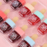 Ice cream liquid lip gloss, ice cream liquid lipstick set, dyed lips, long-lasting color development, moisturizing