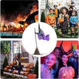 Halloween Props with Terrifying Sounds and Lights Halloween Flying Witch Decor Broom Wizard Decor for Balcony Entry Themed Party