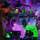 Halloween Indoor Decor DIY Bubbling Witch Cauldron Set Large Black Plastic Bowl for Spooky Party Decoration Home Table Kitchen