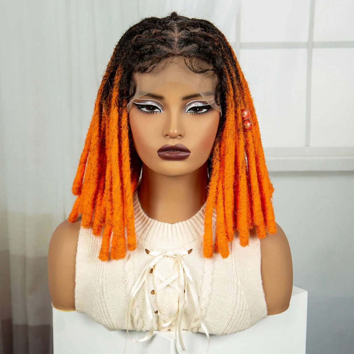 Blue Faux Locs & Knotless Braids Wig | Full Lace | Baby Hair | Dreadlock Style